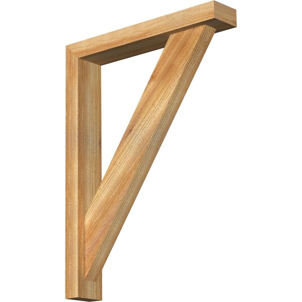 Ekena Millwork Traditional Block Rough Sawn Bracket w/ Offset Brace, Western Red Cedar, 4"W x 22"D x 30"H BKT0402X22X30TRA05RWR - main